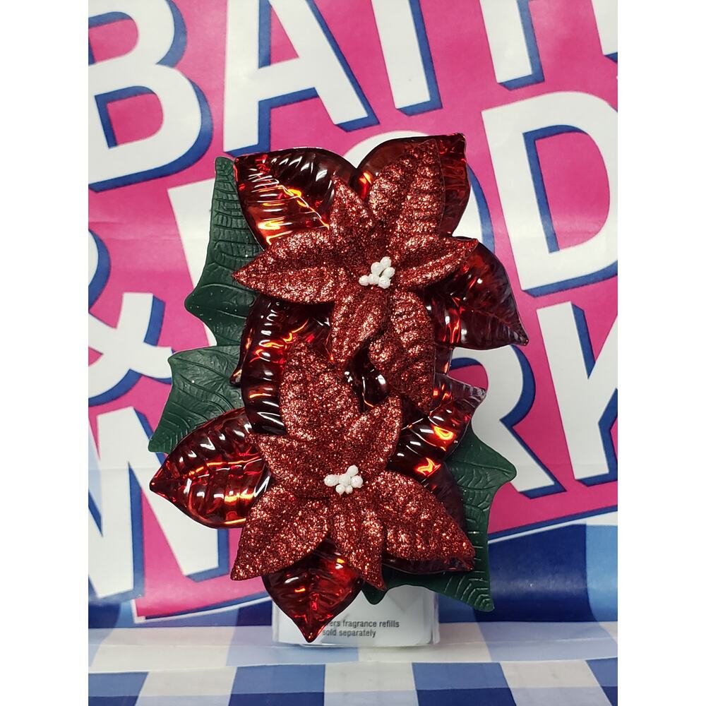 BBW Glittery Christmas Poinsettia Flower Fragrance Wallflower Plug In Home Decor